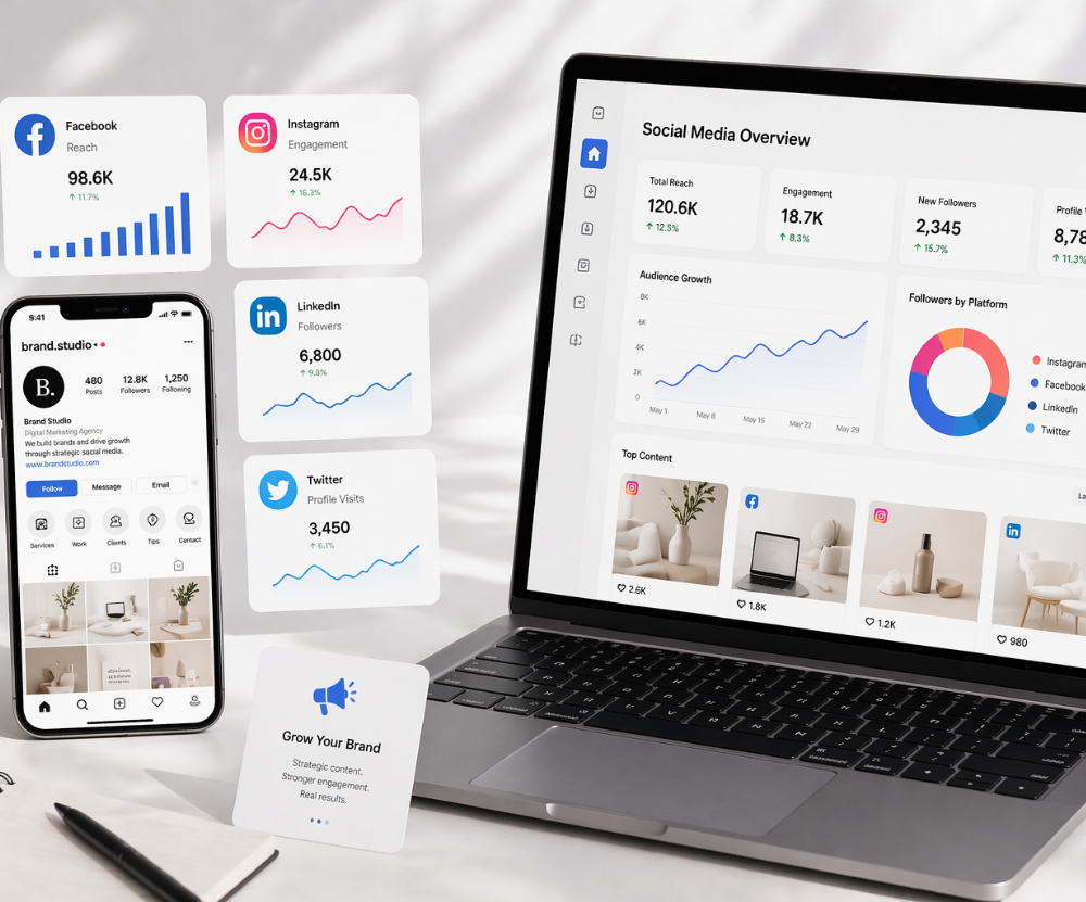 Grow brand awareness across social platforms.